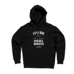 I Charge Small Waves Pullover Hoodie — Black (front)
