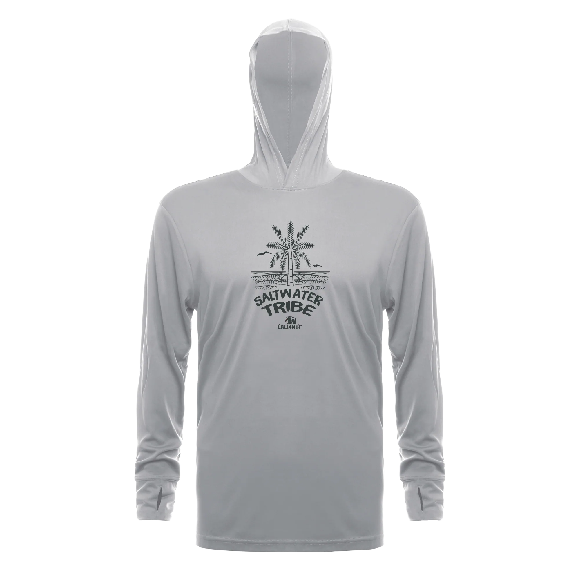 Saltwater Tribe Performance Hoodie — Metal (front)