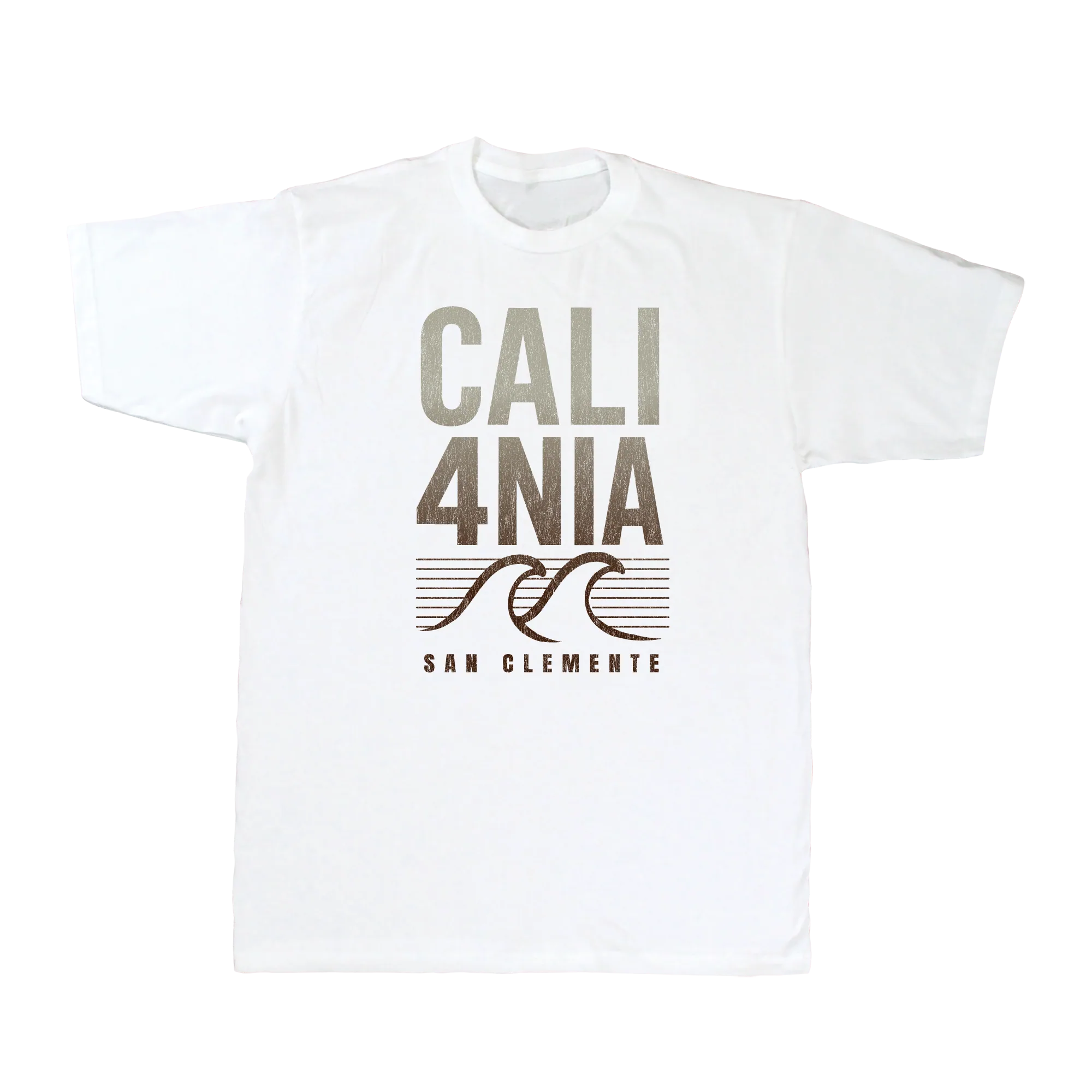 CALI4NIA Tee — White (front)