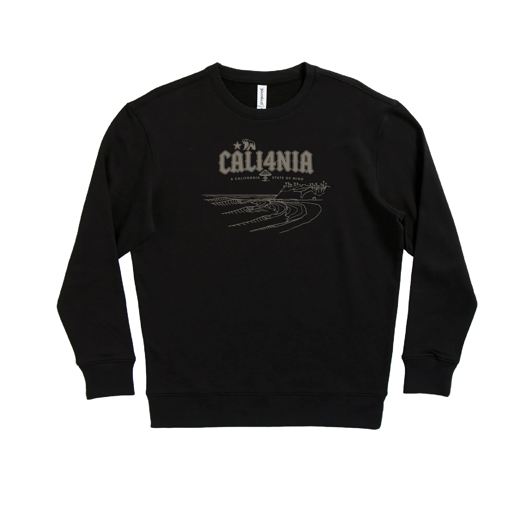 Down South Crew Fleece — Black (front)