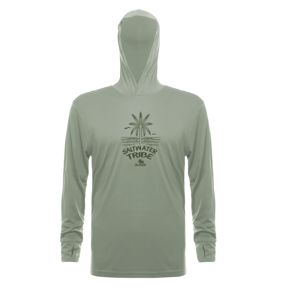 Saltwater Tribe Performance Hoodie — Sage (front)