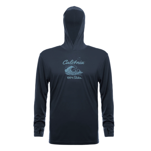 100% Stoke Performance Hoodie — Steel Grey (front)