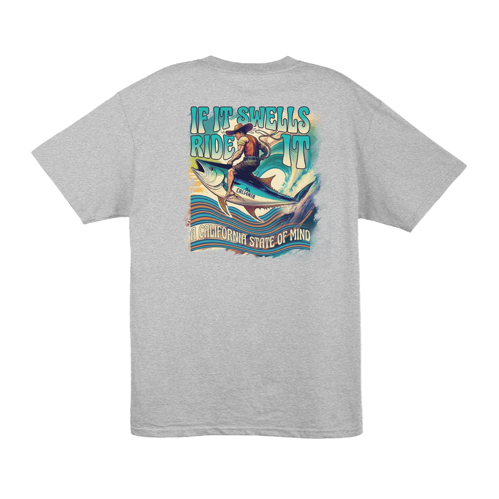 Ride It Tee — Heather Grey (back)