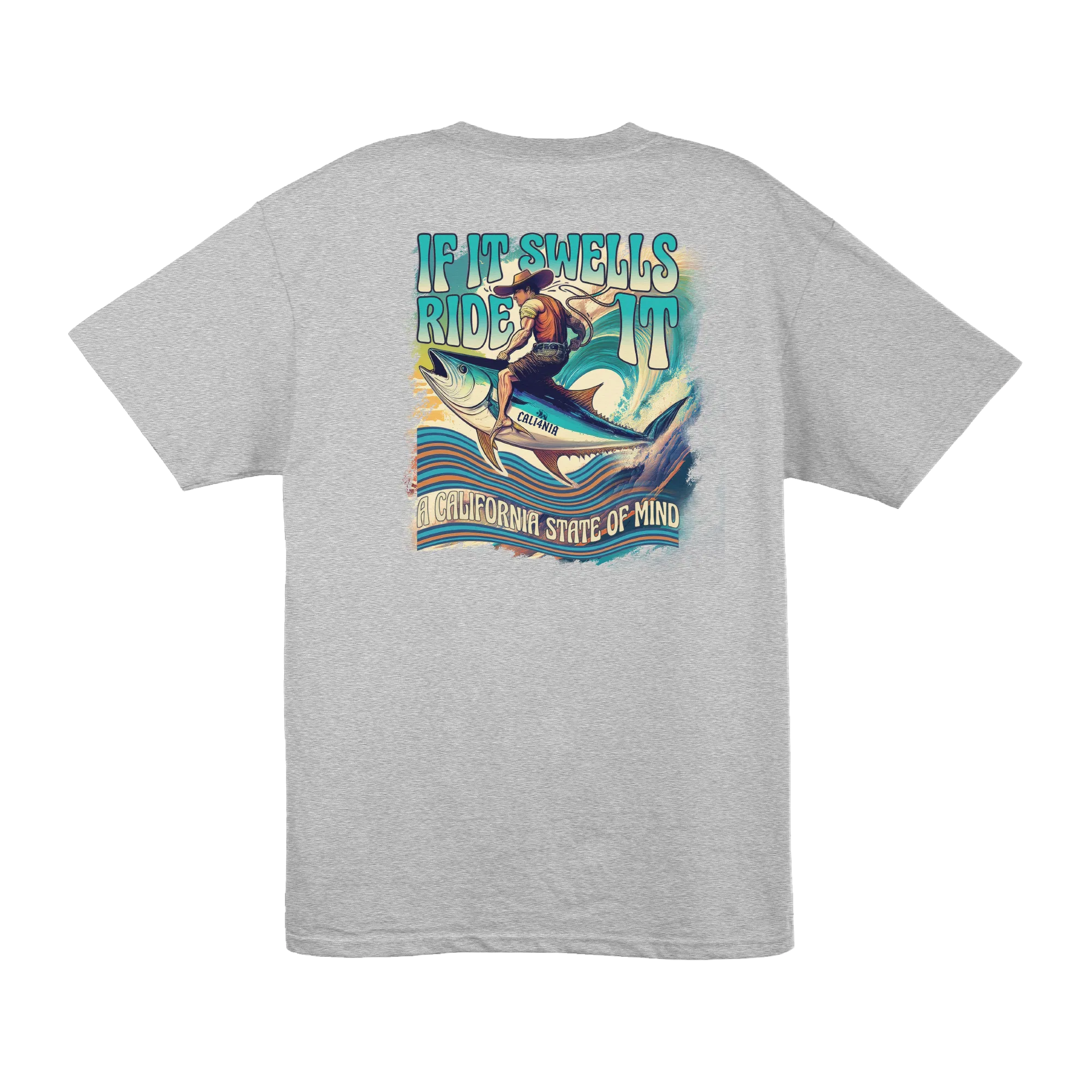 Ride It Tee — Heather Grey (back)