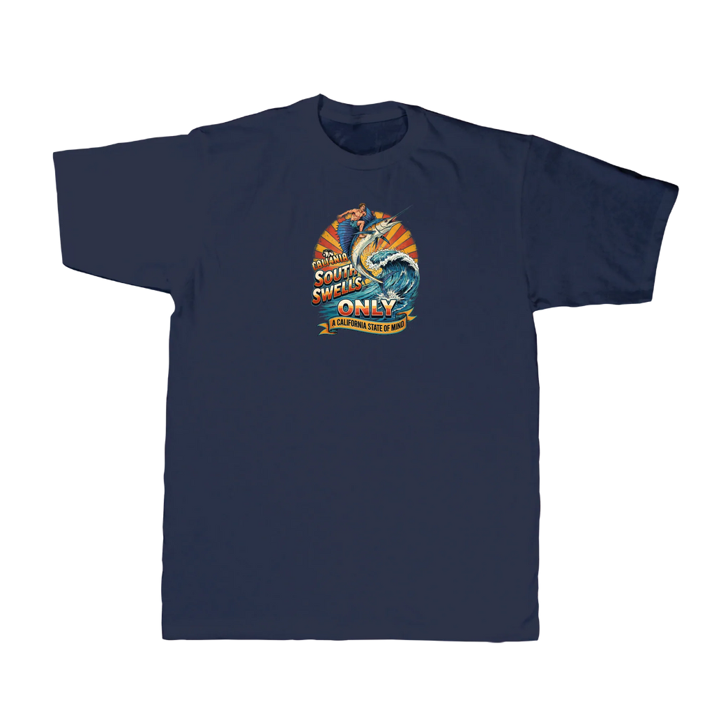 South Swells Tee — Navy (front)