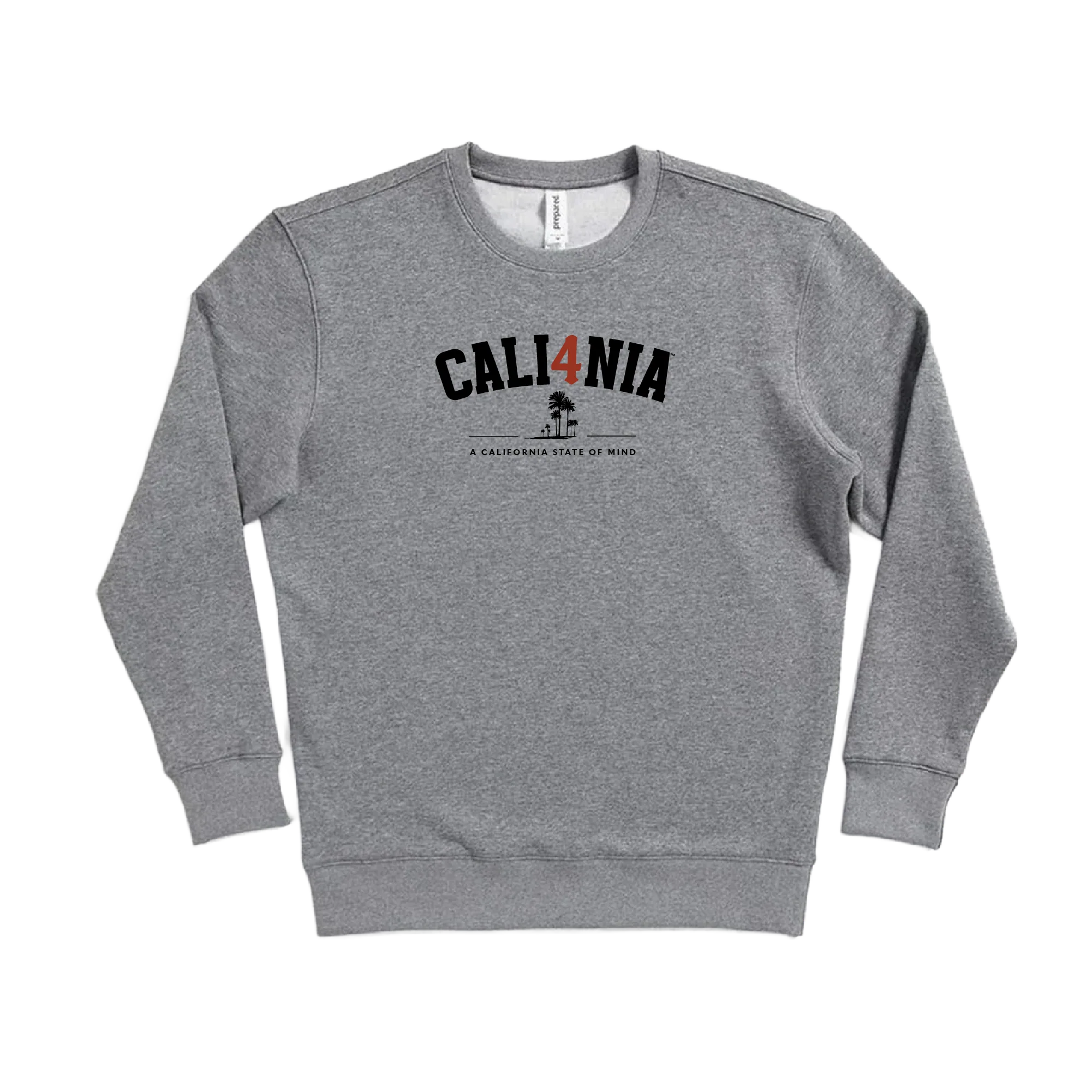 Collegiate Crew Fleece — Heather Grey (front)