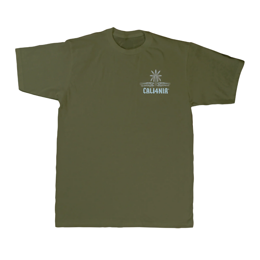 Saltwater Tribe Tee — Military Green (front)