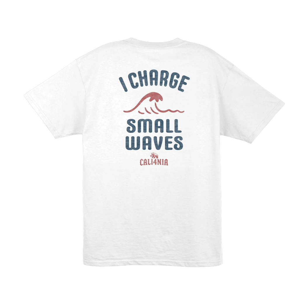 I Charge Small Waves Tee — White (back)