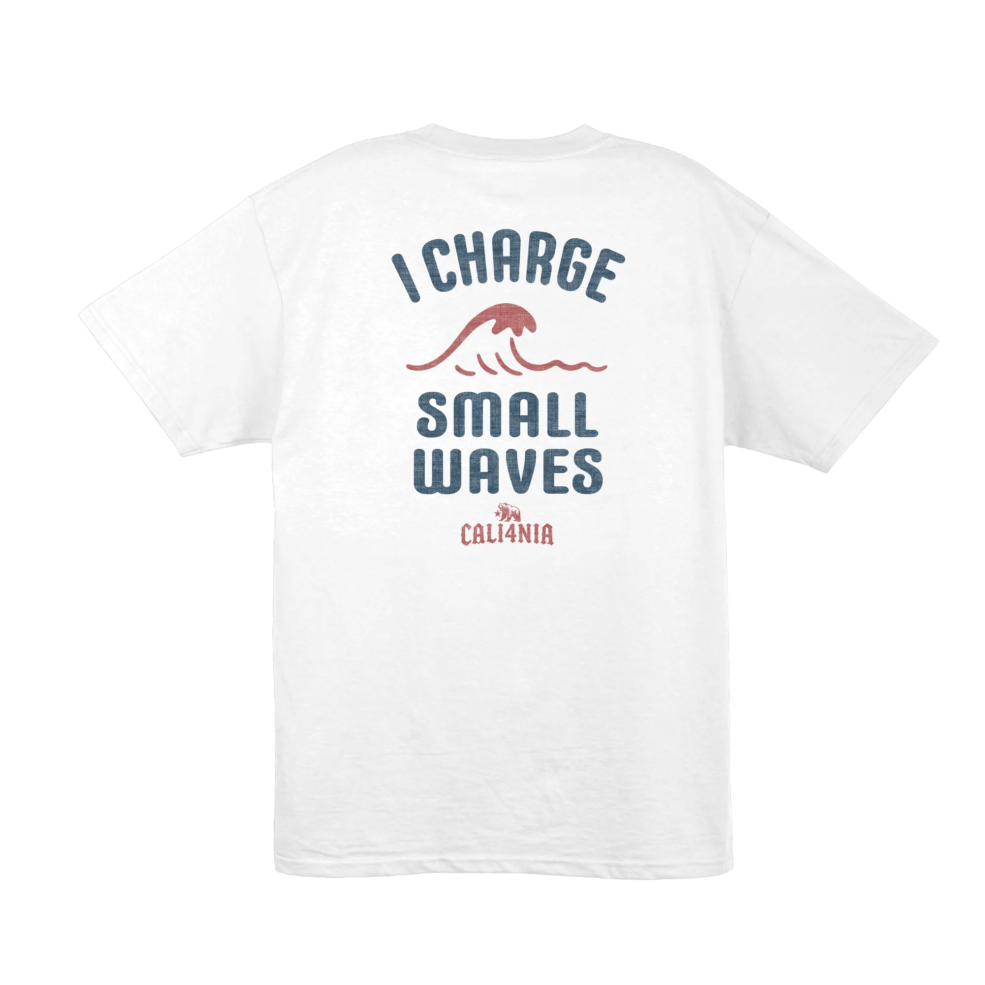 I Charge Small Waves Tee — White (back)
