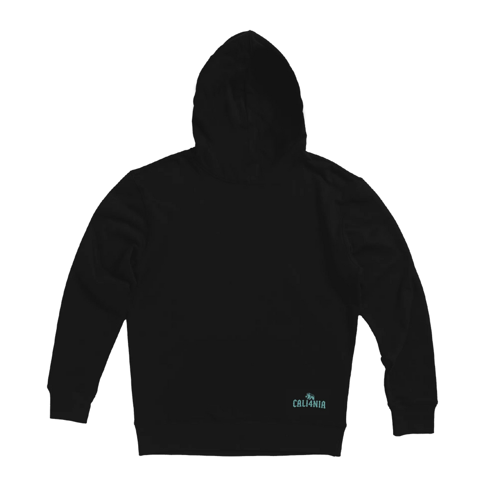 I Charge Small Waves Pullover Hoodie — Black (back)