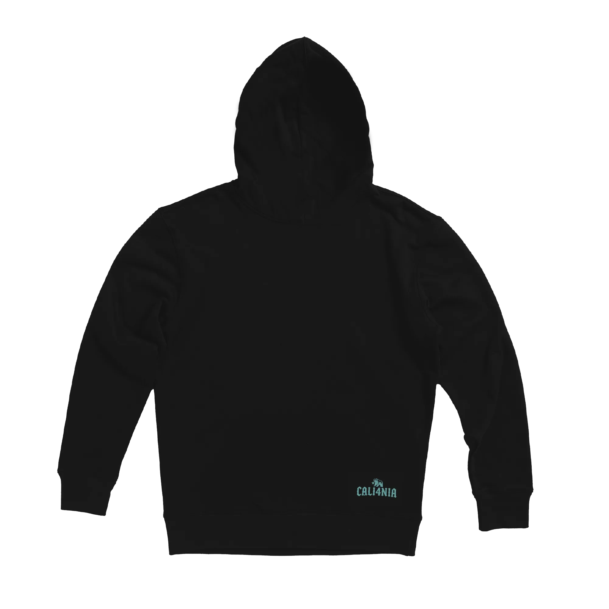 I Charge Small Waves Pullover Hoodie — Black (back)