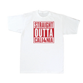 Straight Outta CALI4NIA Tee — White (front)