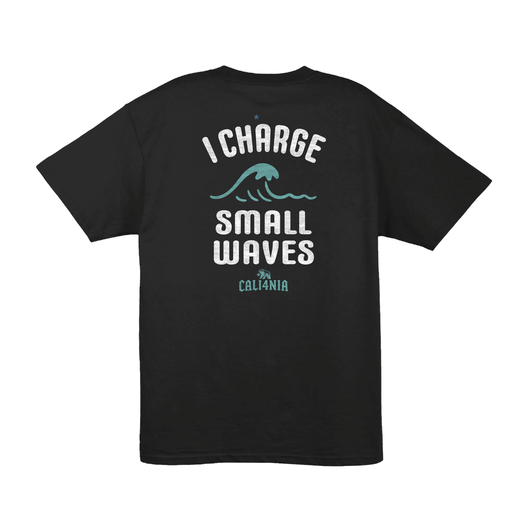 I Charge Small Waves Tee — Black (back)