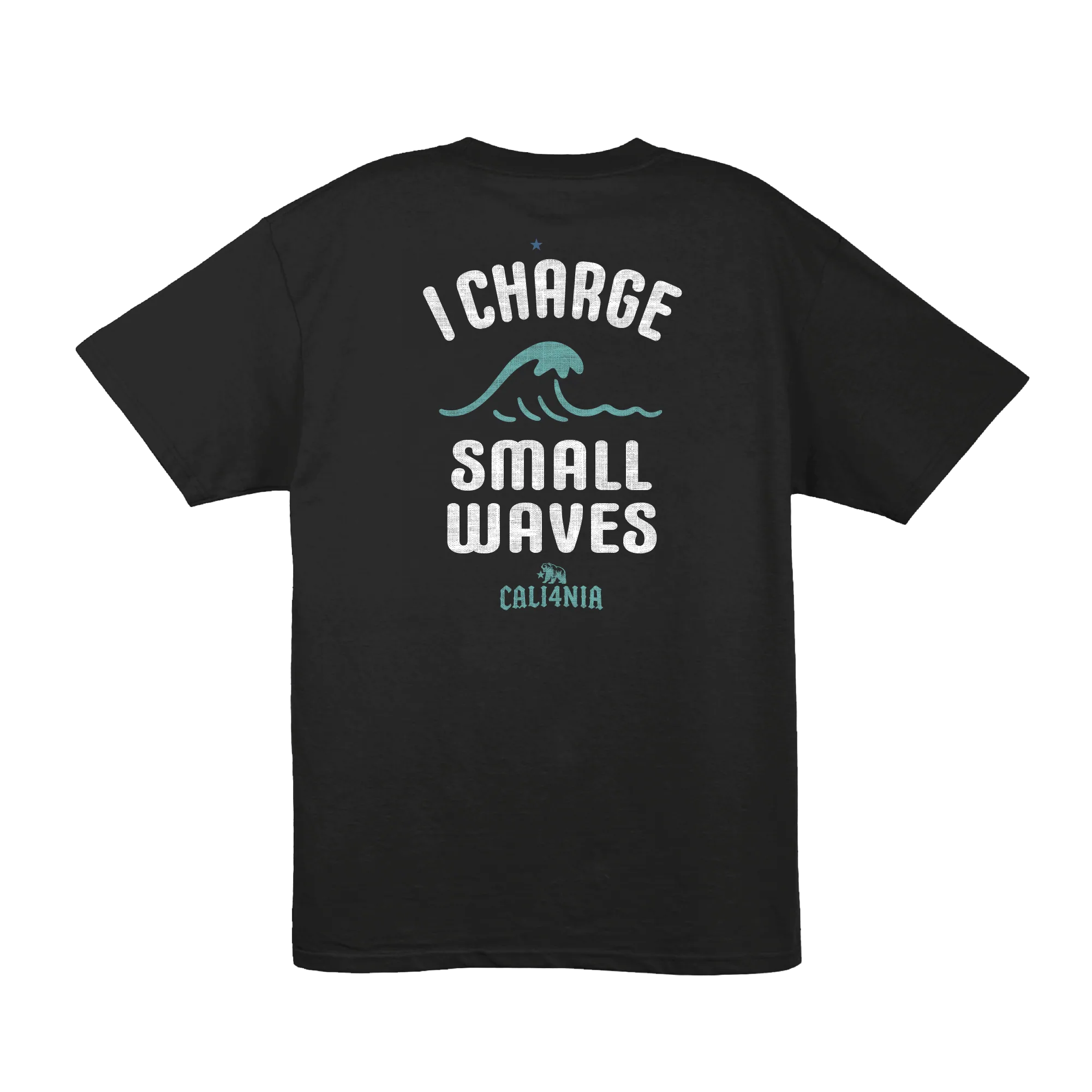 I Charge Small Waves Tee — Black (back)