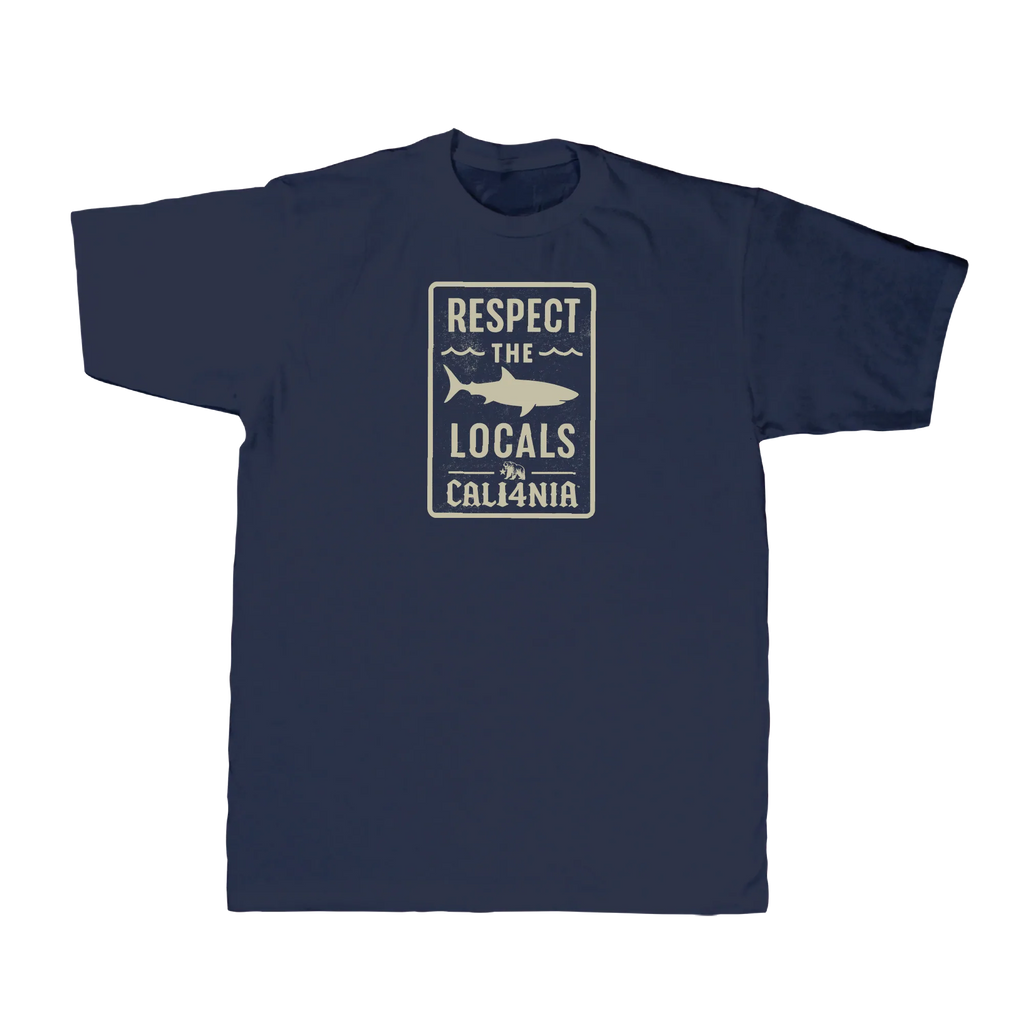 Respect the Locals Tee — Navy (front)