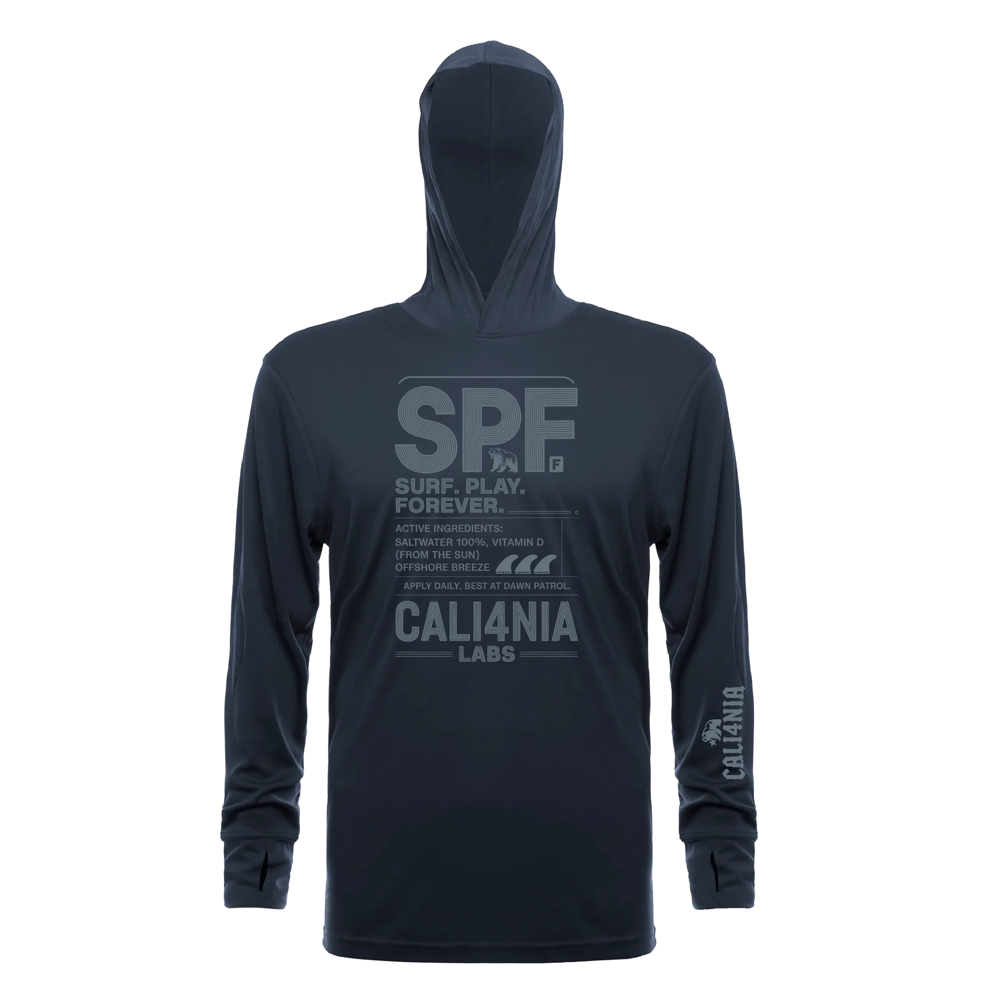 SPF Performance Hoodie — Steel Grey (front)