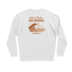 100% Stoke Crew Fleece — White (back)