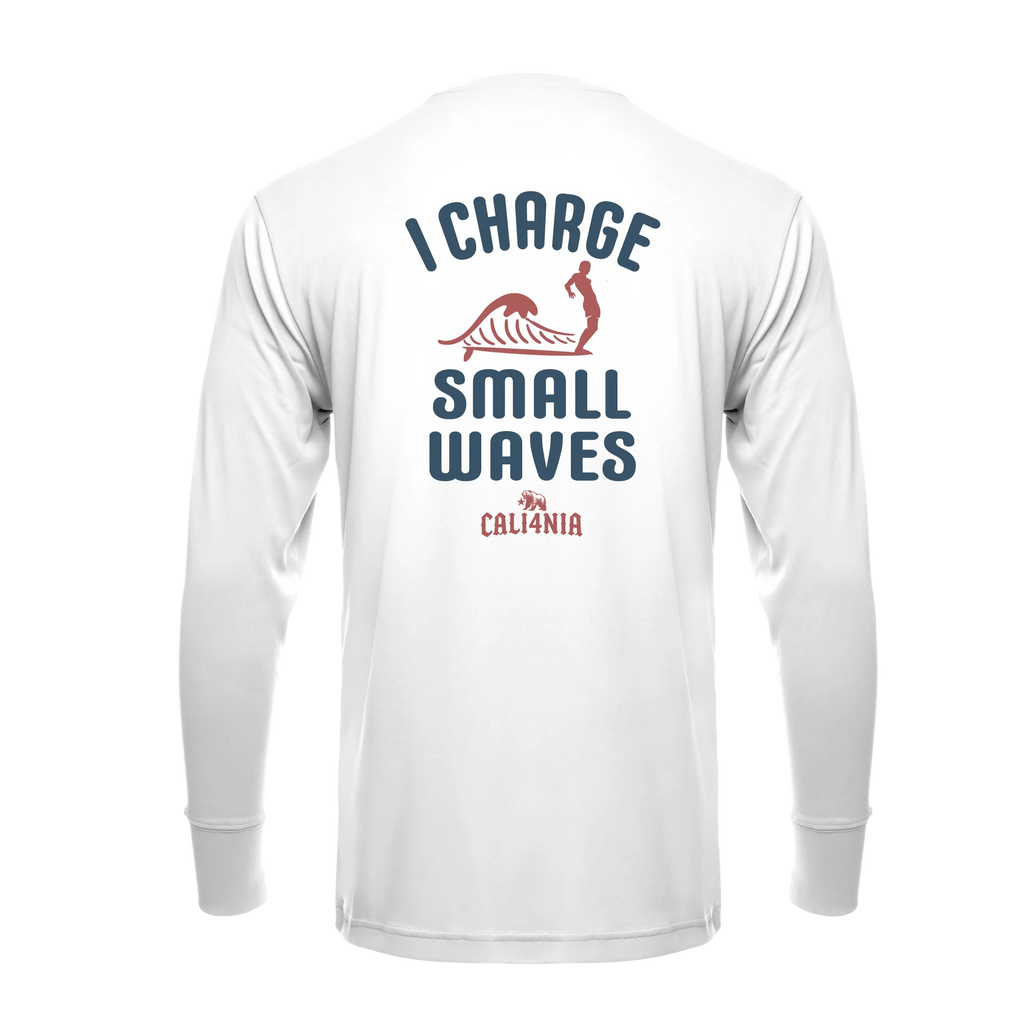 I Charge Small Waves Performance Crew — White (back)