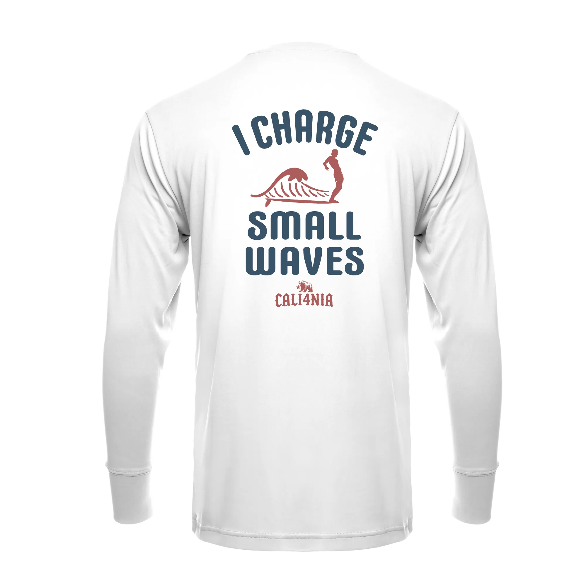 I Charge Small Waves Performance Crew — White (back)