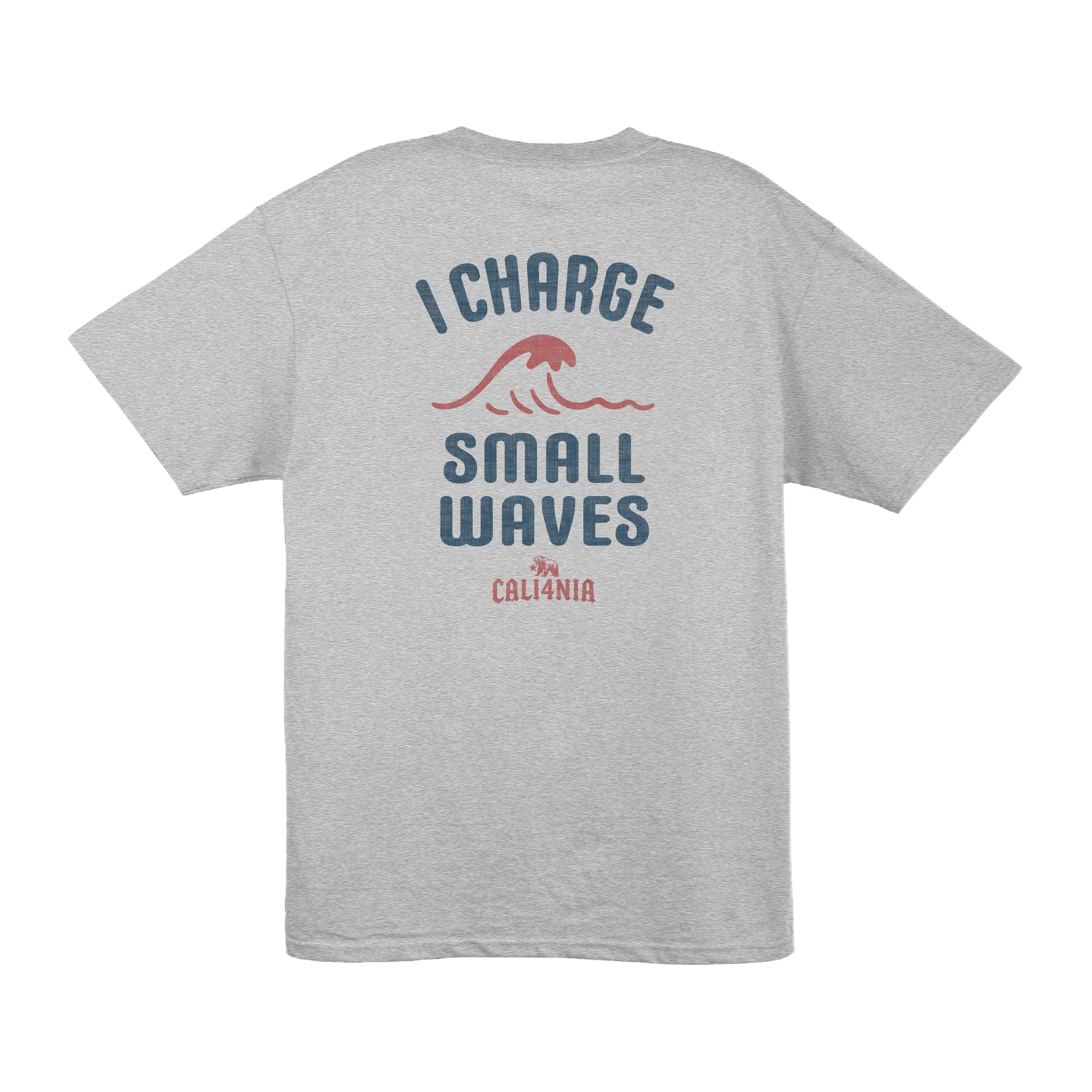 I Charge Small Waves Tee — Heather Grey (back)
