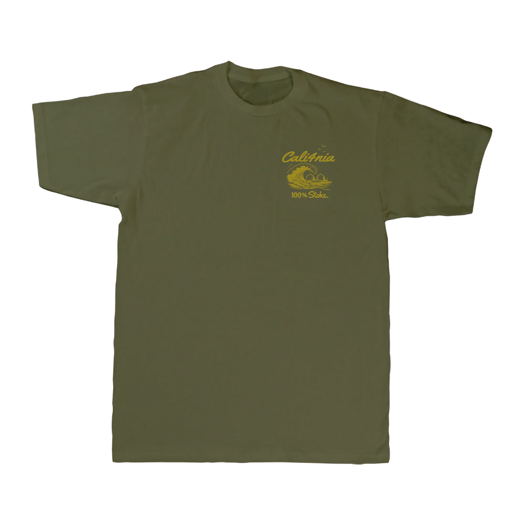 100% Stoke Tee — Military Green (front)