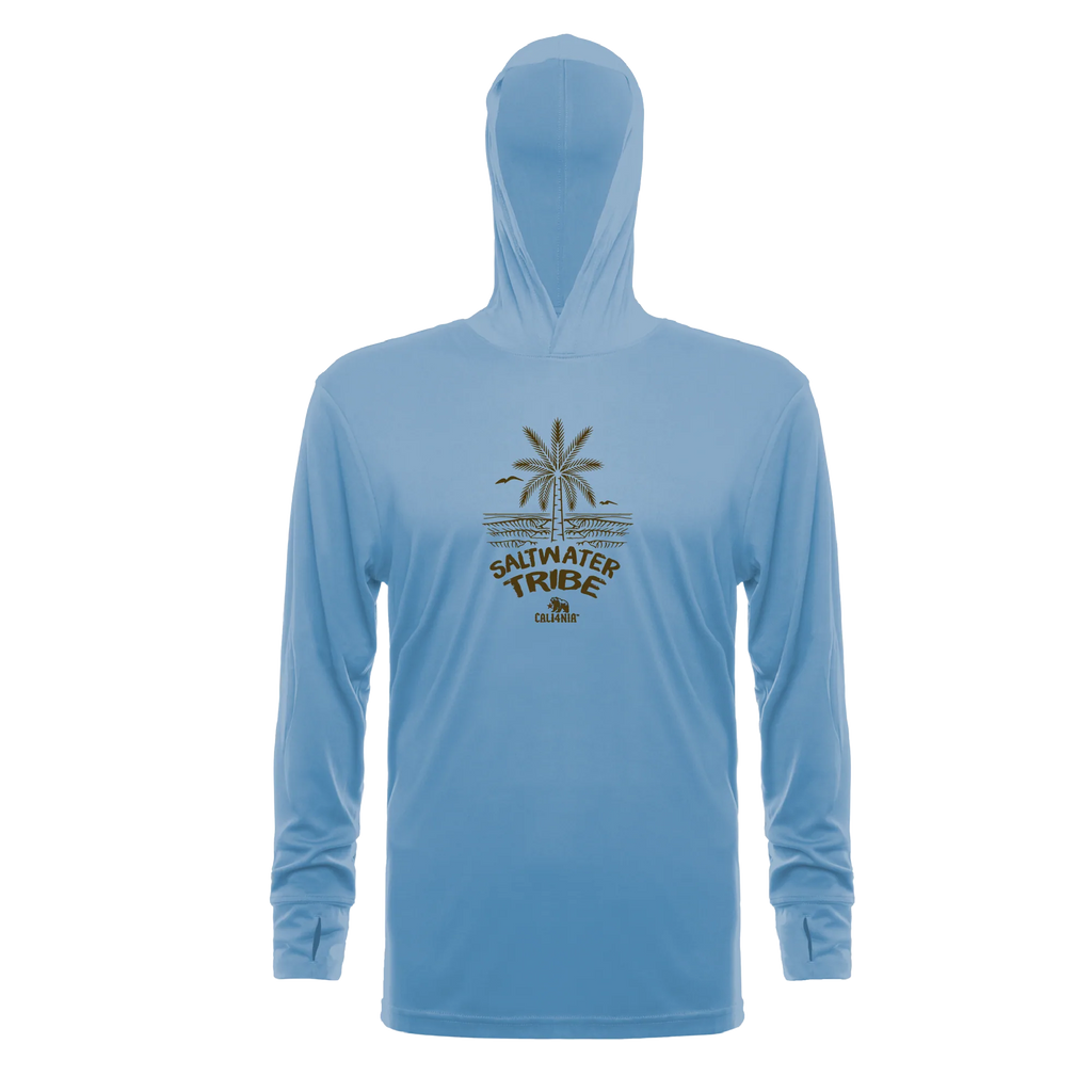 Saltwater Tribe Performance Hoodie — Lt Blue (front)