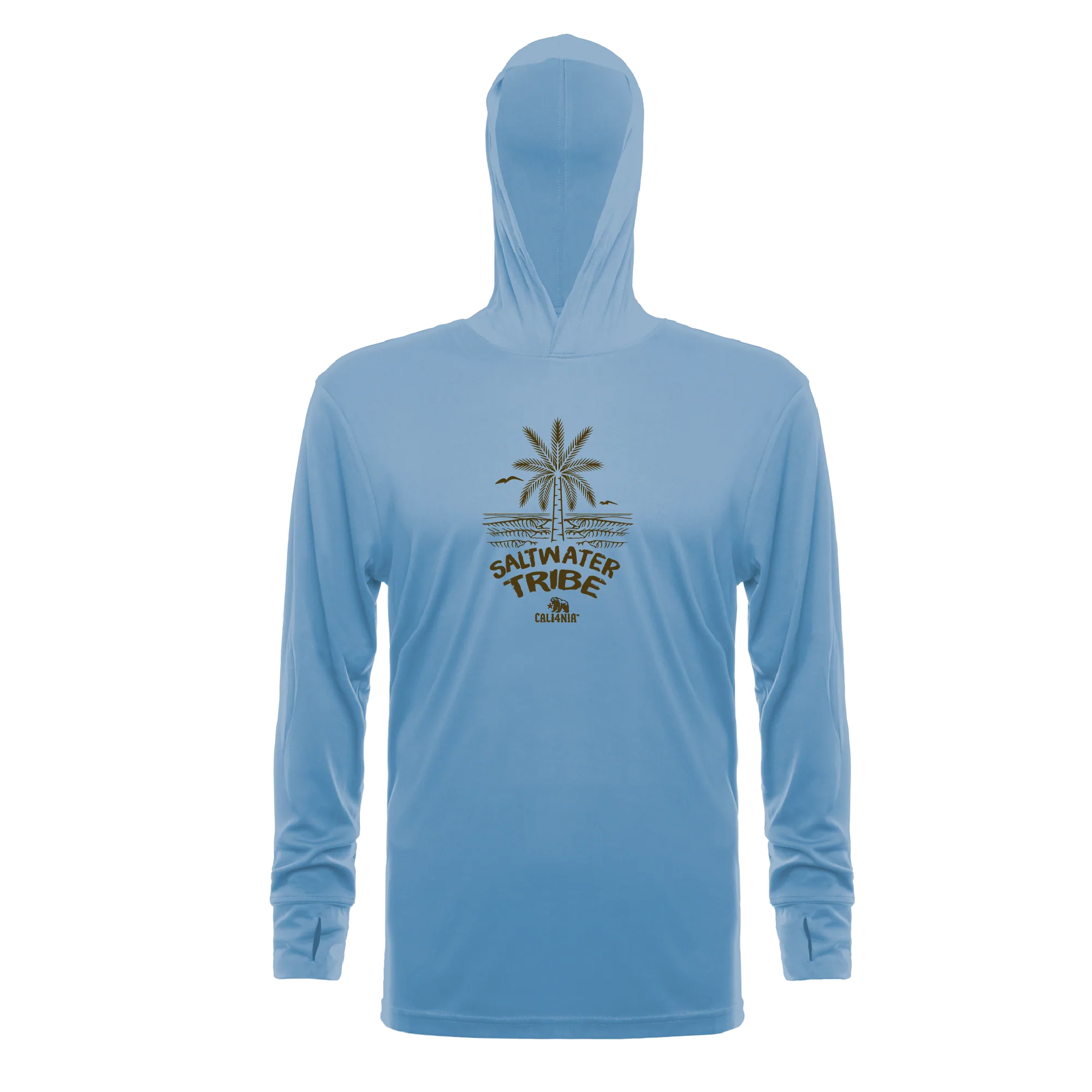 Saltwater Tribe Performance Hoodie — Lt Blue (front)