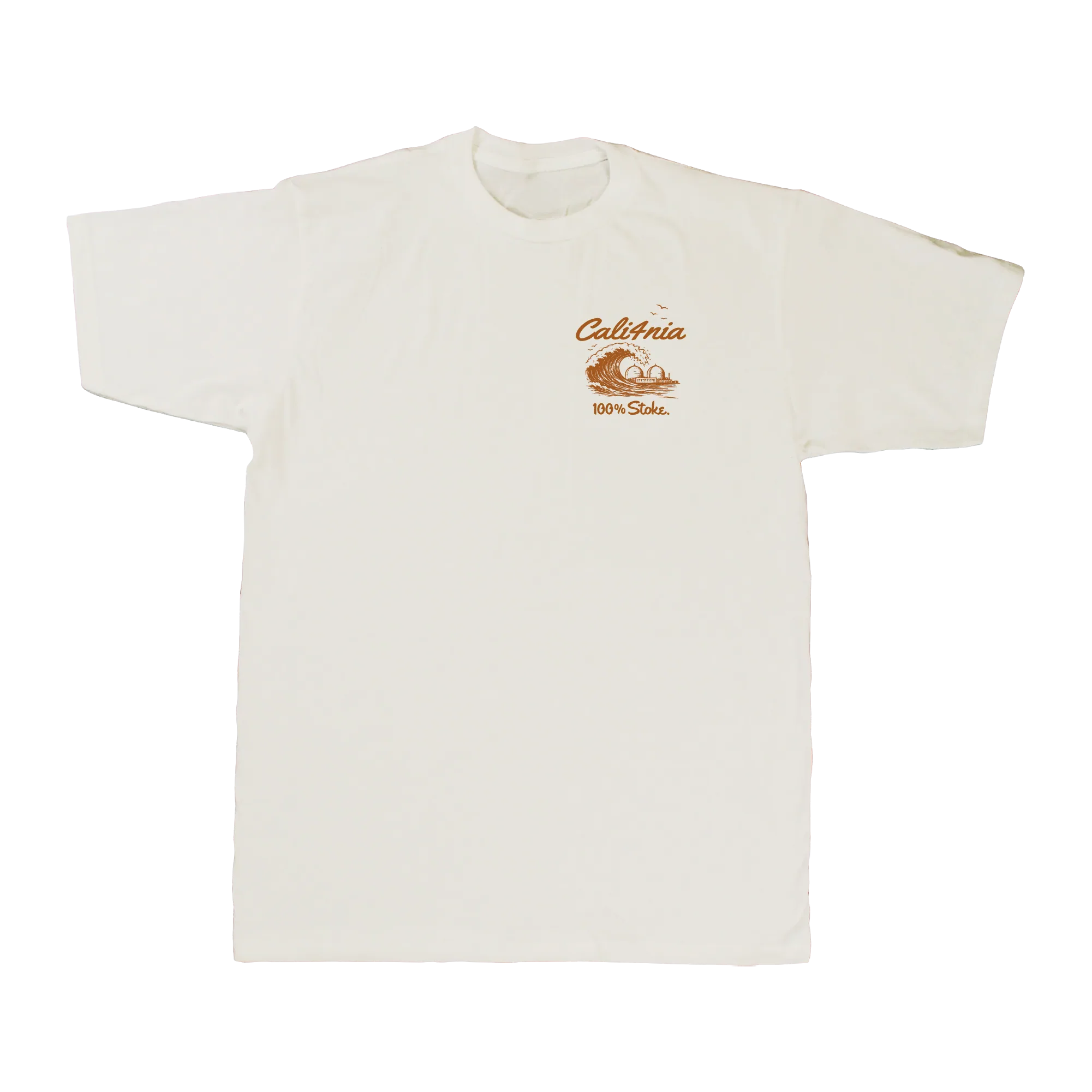 100% Stoke Tee — Natural (front)