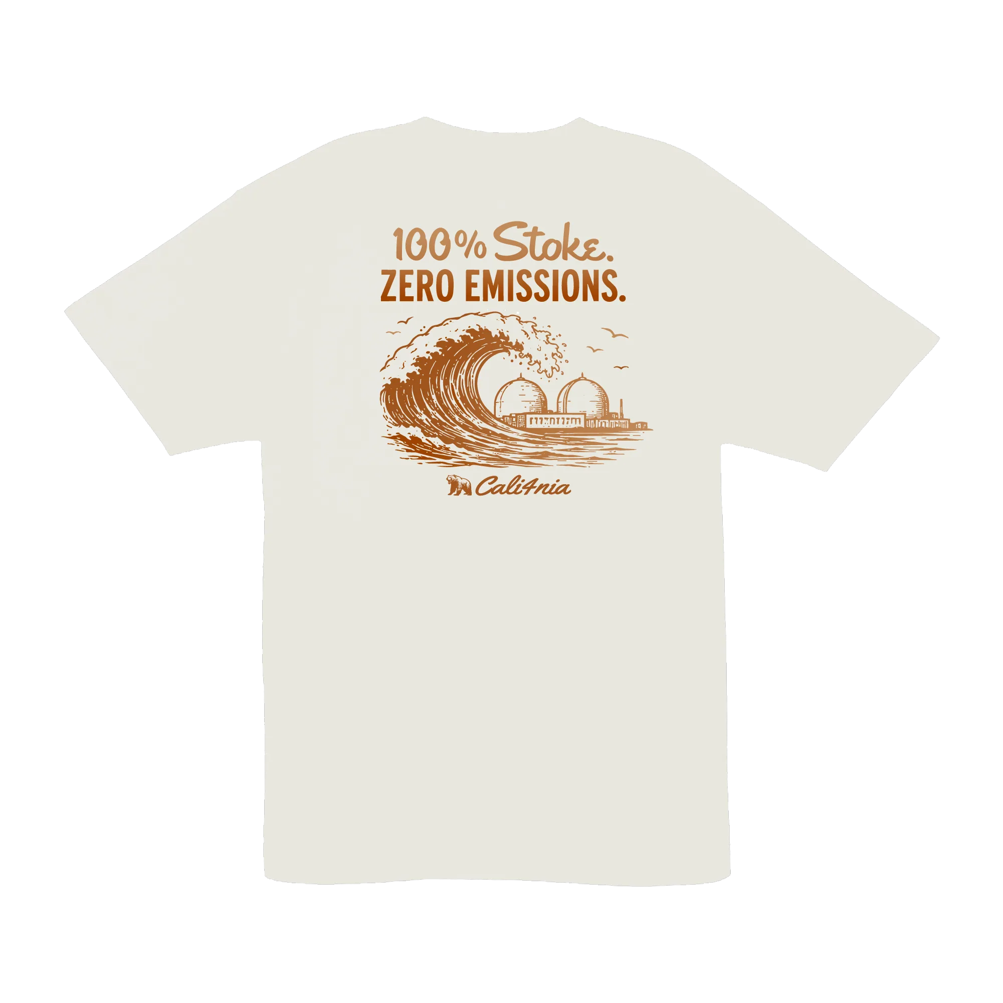 100% Stoke Tee — Natural (back)