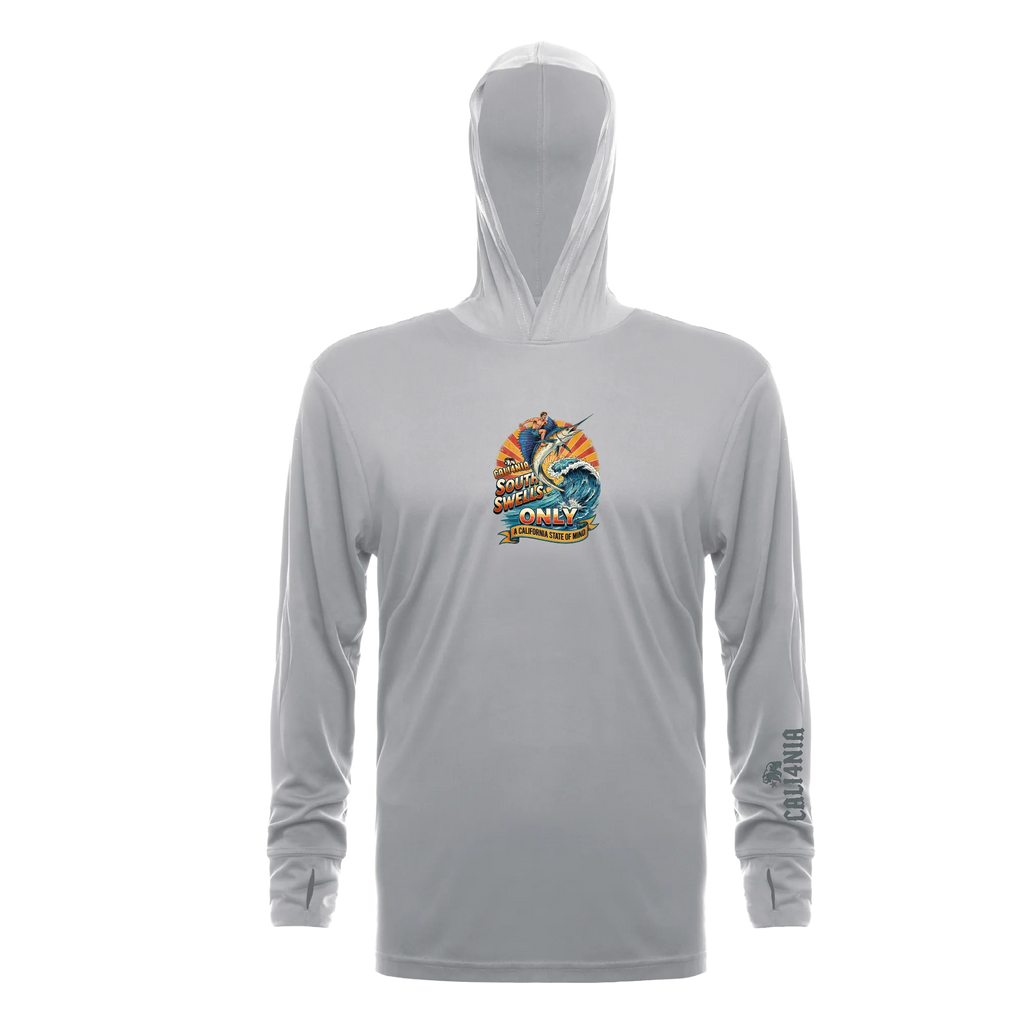 South Swells Performance Hoodie — Metal (front)