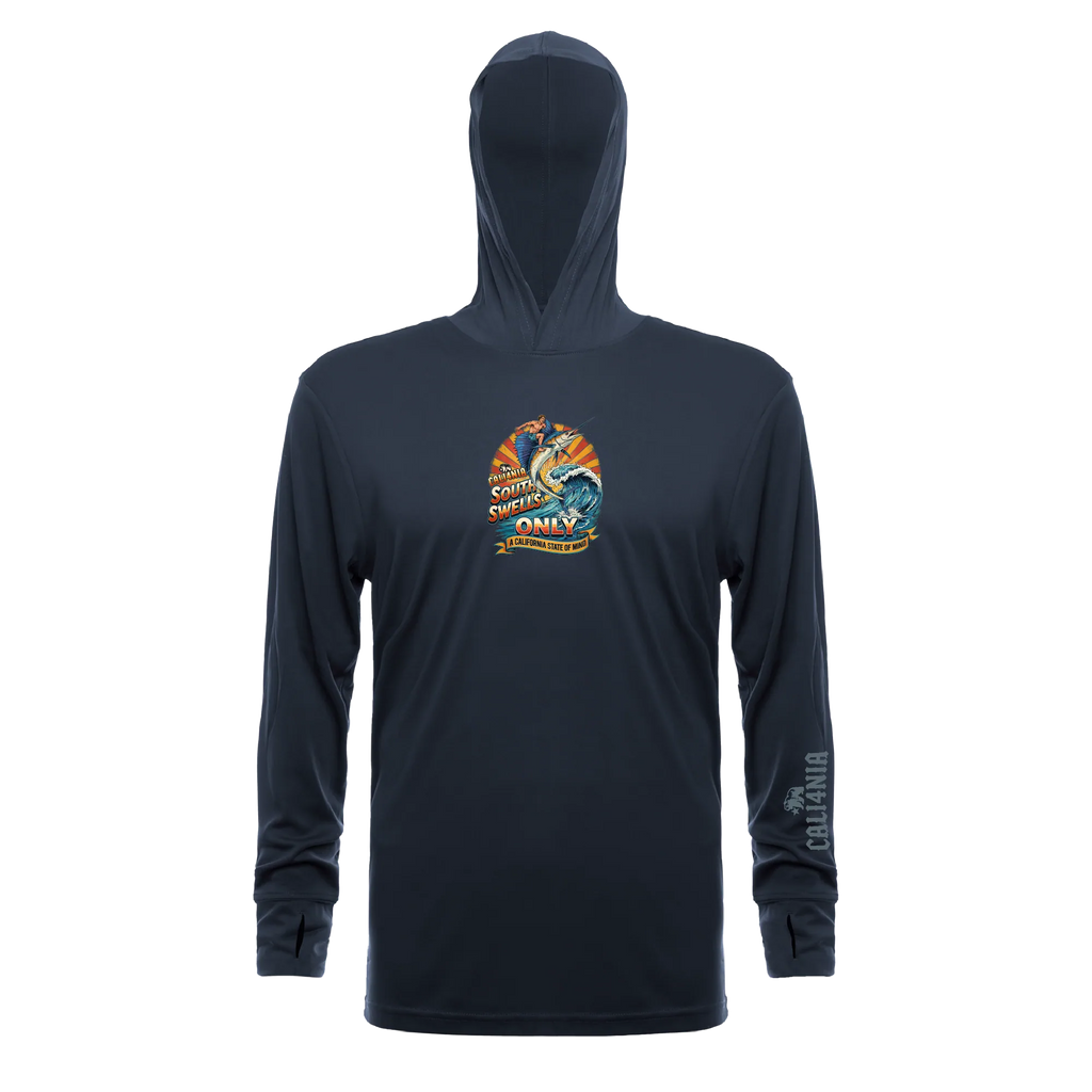 South Swells Performance Hoodie — Steel Grey (front)