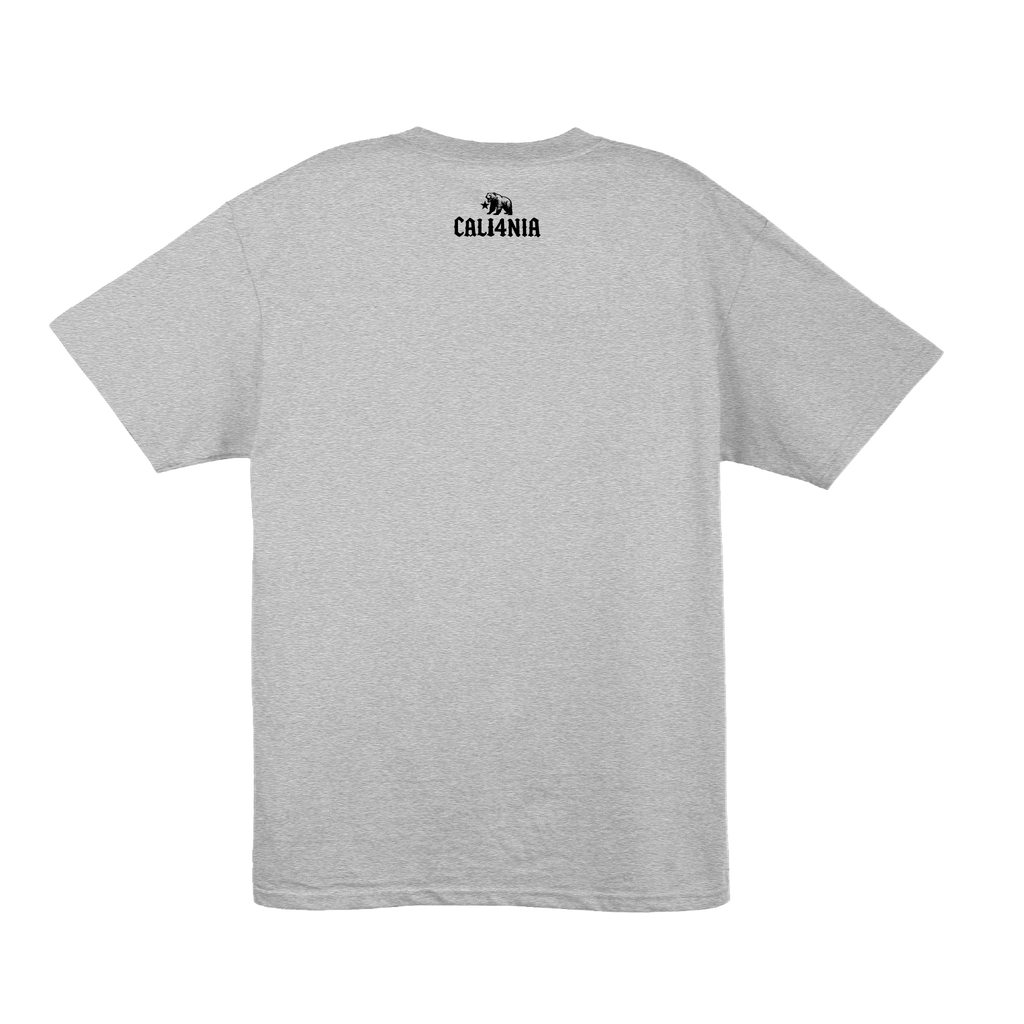Straight Outta CALI4NIA Tee — Heather Grey (back)