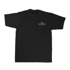 I Charge Small Waves Tee — Black (front)