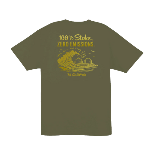 100% Stoke Tee — Military Green (back)