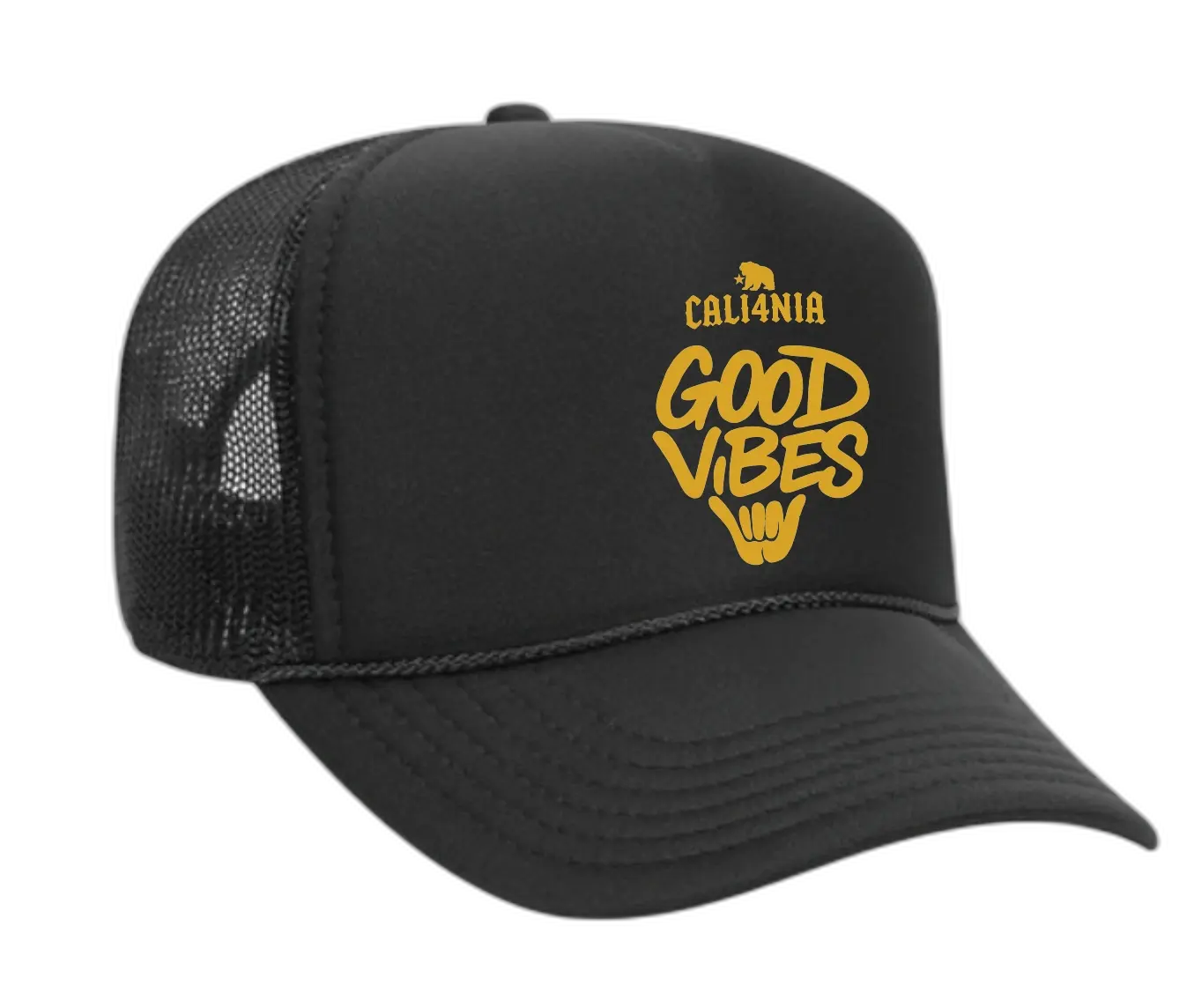 Good Vibes Trucker Hat - Black