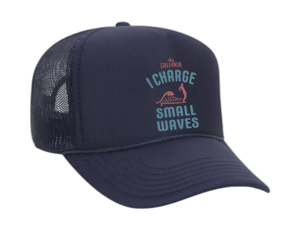 I Charge Small Waves Trucker Hat - Navy