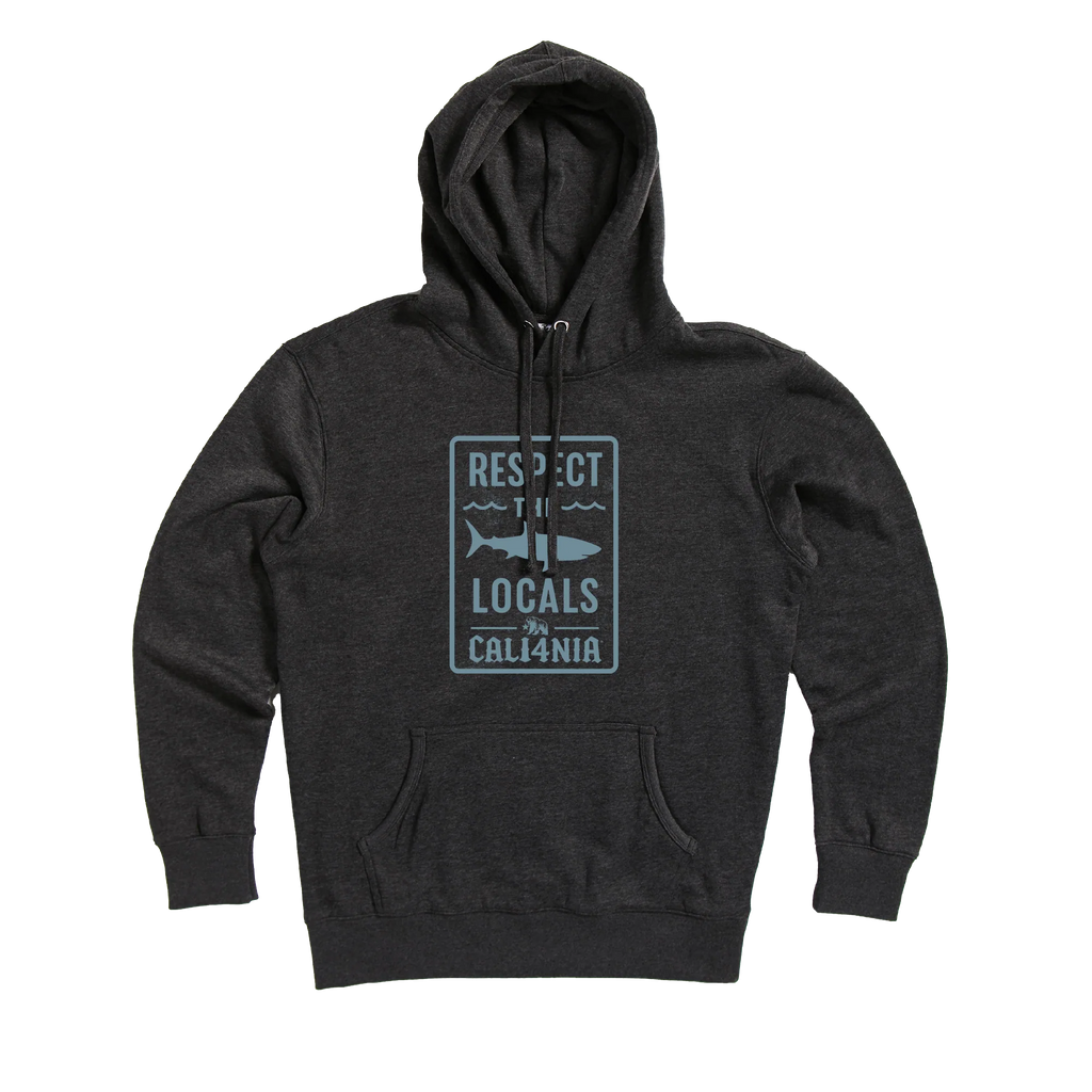 Respect the Locals Pullover Hoodie — Charcoal (front)
