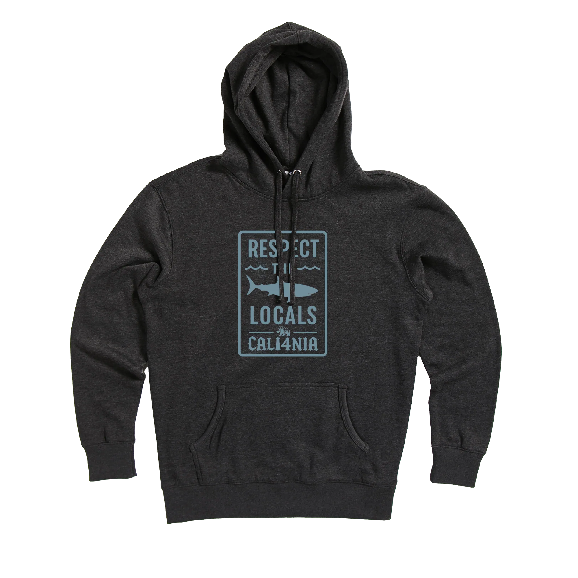 Respect the Locals Pullover Hoodie — Charcoal (front)
