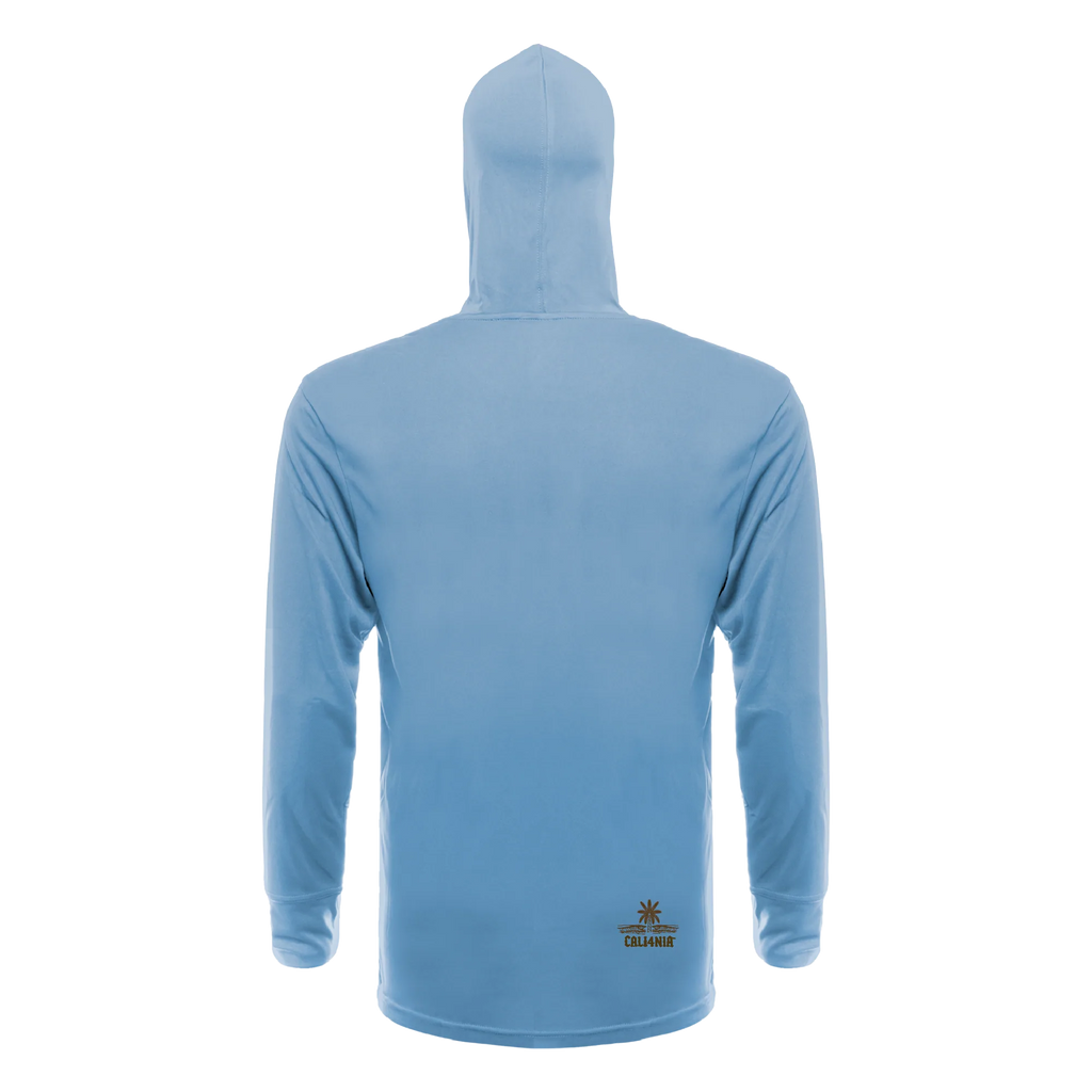 Saltwater Tribe Performance Hoodie — Lt Blue (back)