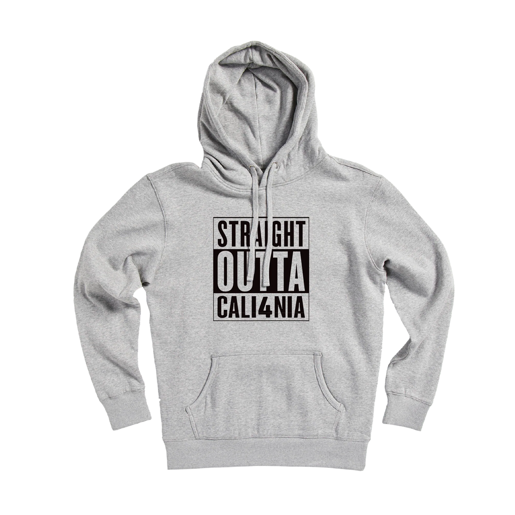 Straight Outta CALI4NIA Pullover Hoodie — Athletic Heather (front)