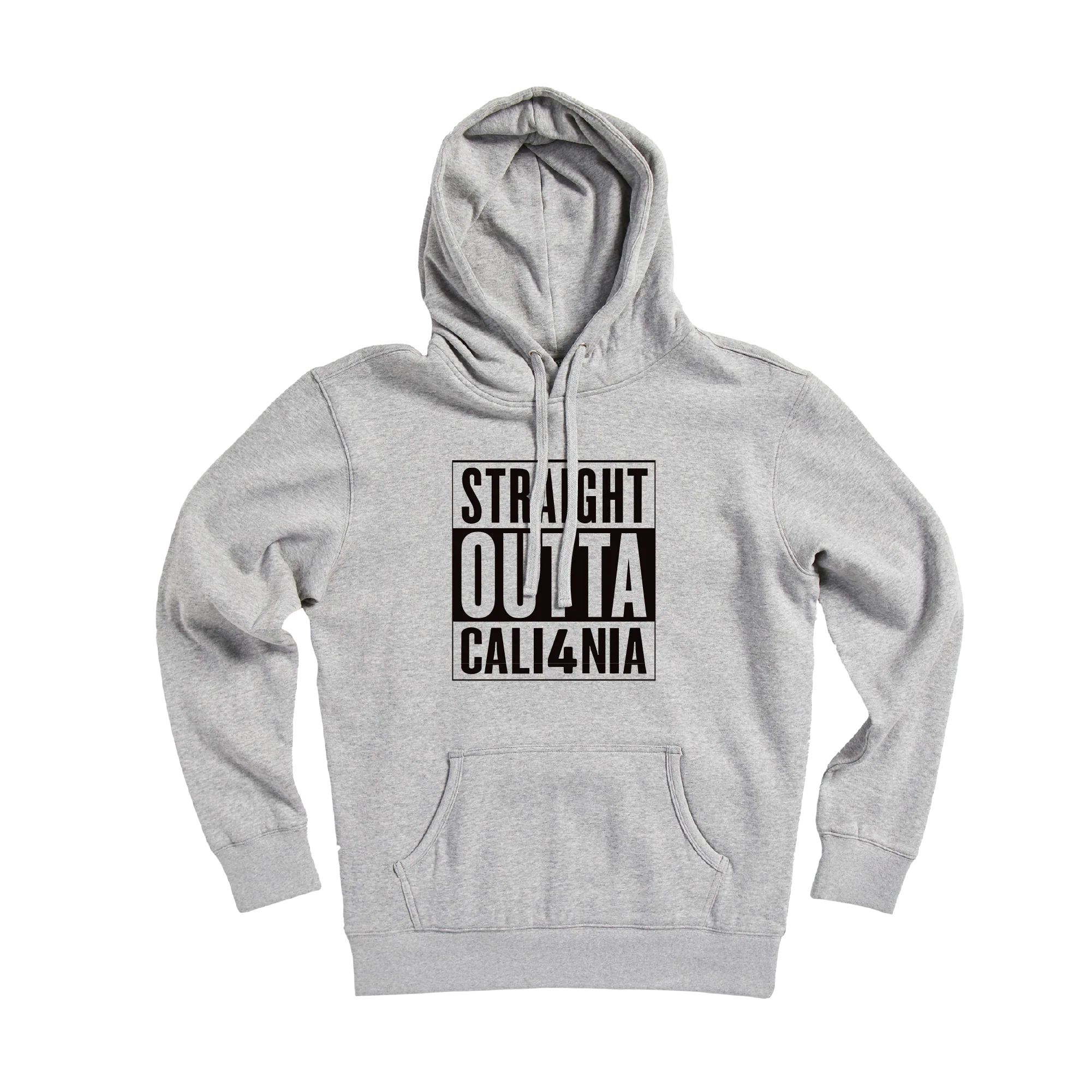 Straight Outta CALI4NIA Pullover Hoodie — Athletic Heather (front)
