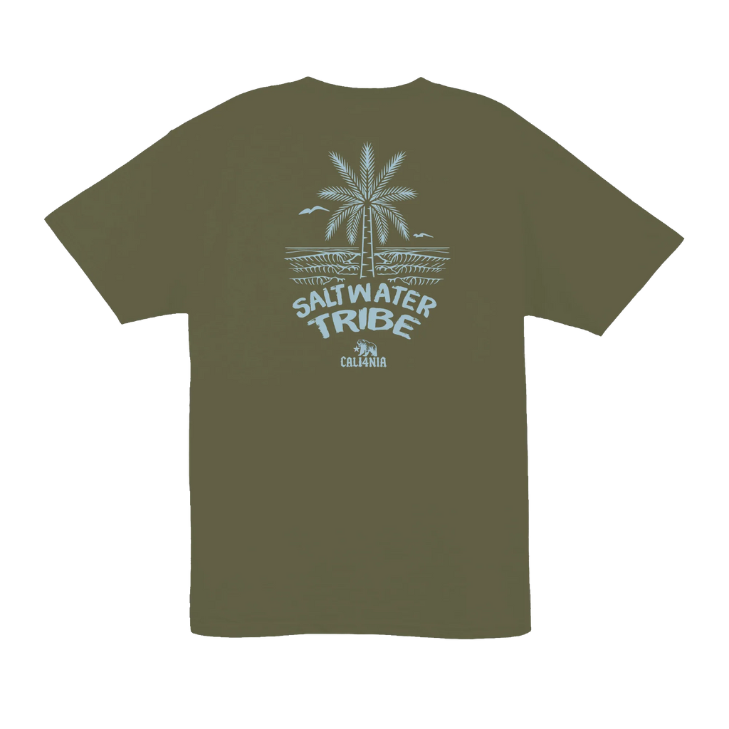 Saltwater Tribe Tee — Military Green (back)
