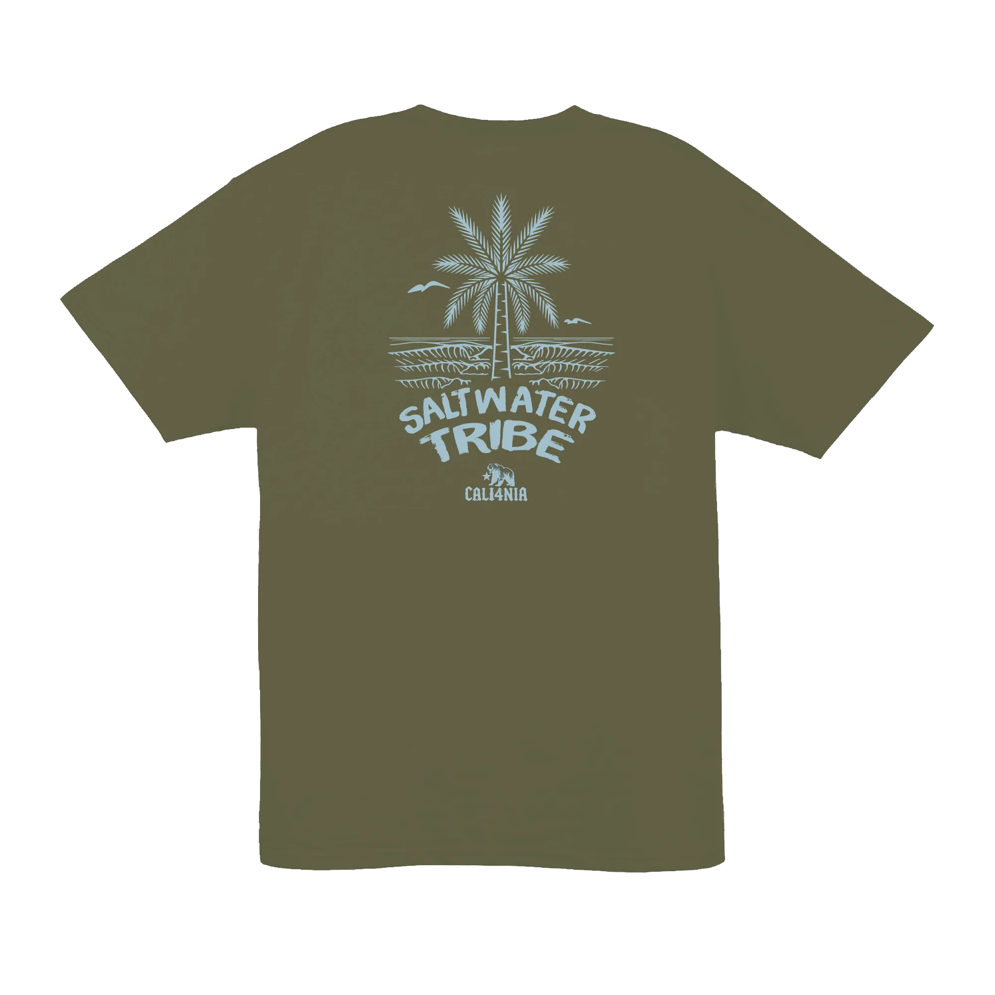 Saltwater Tribe Tee — Military Green (back)