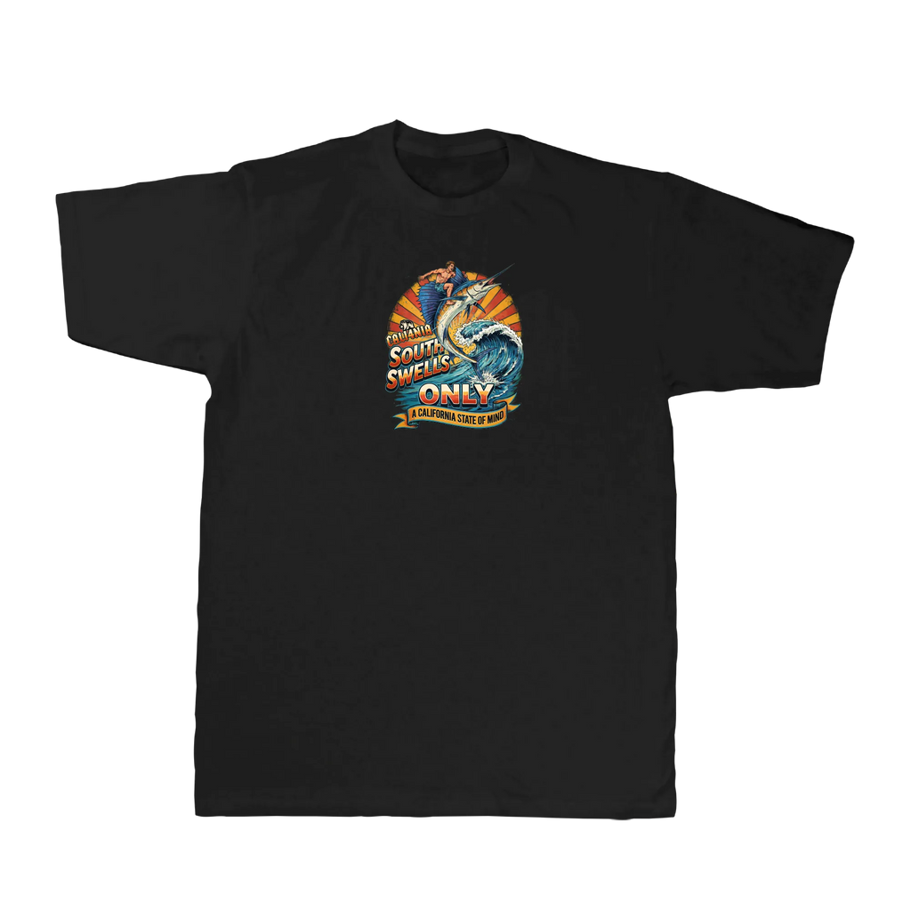 South Swells Tee — Black (front)