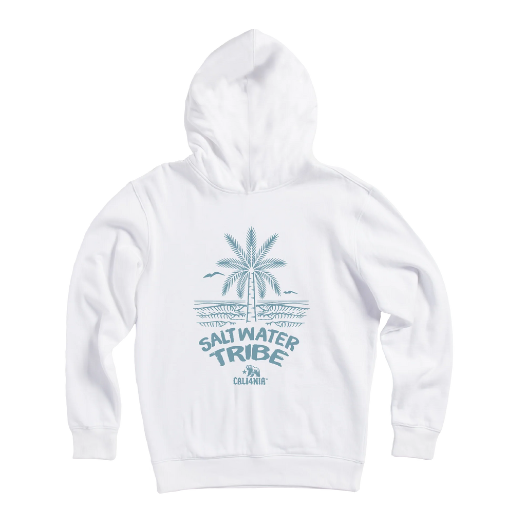 Saltwater Tribe Pullover Hoodie — White (back)