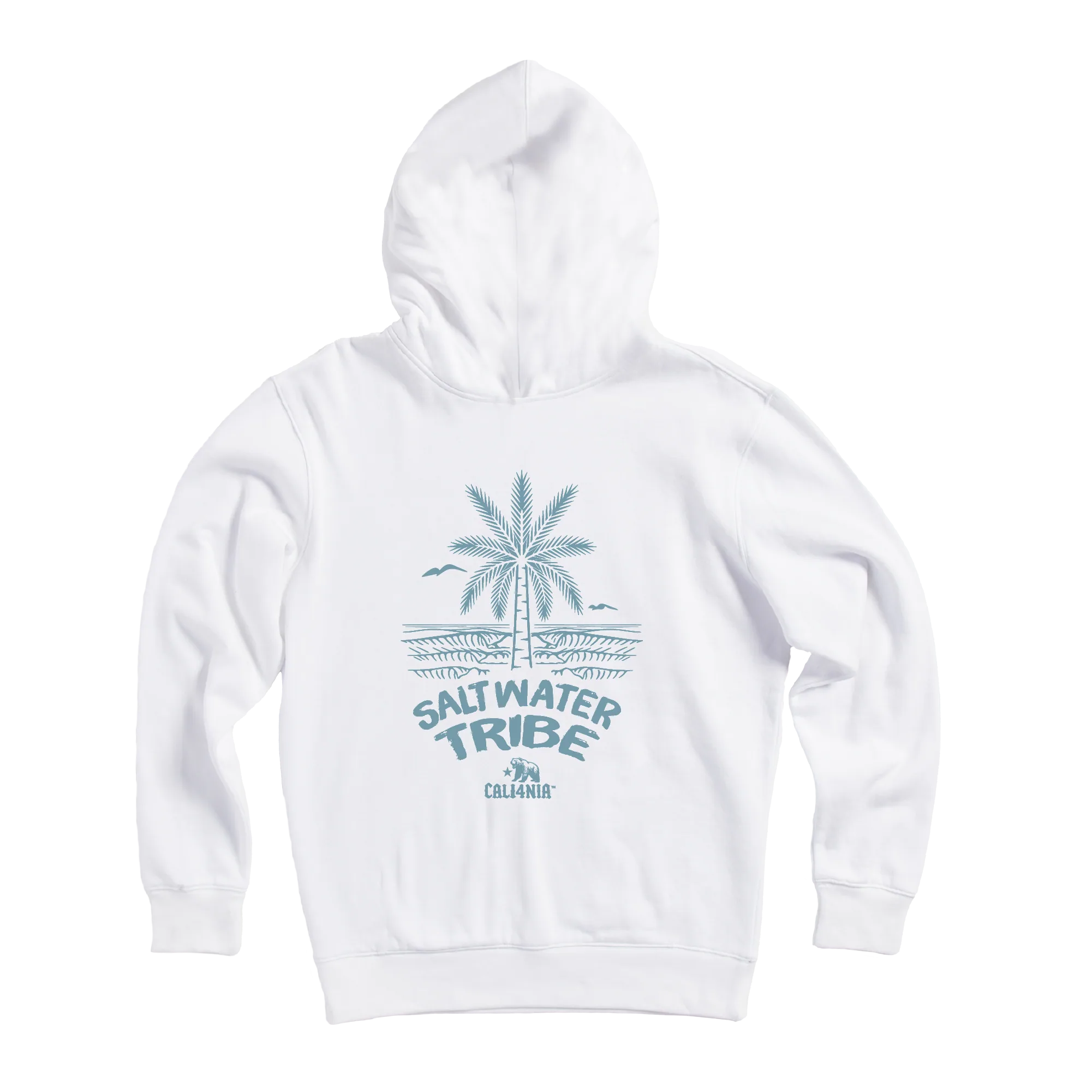 Saltwater Tribe Pullover Hoodie — White (back)