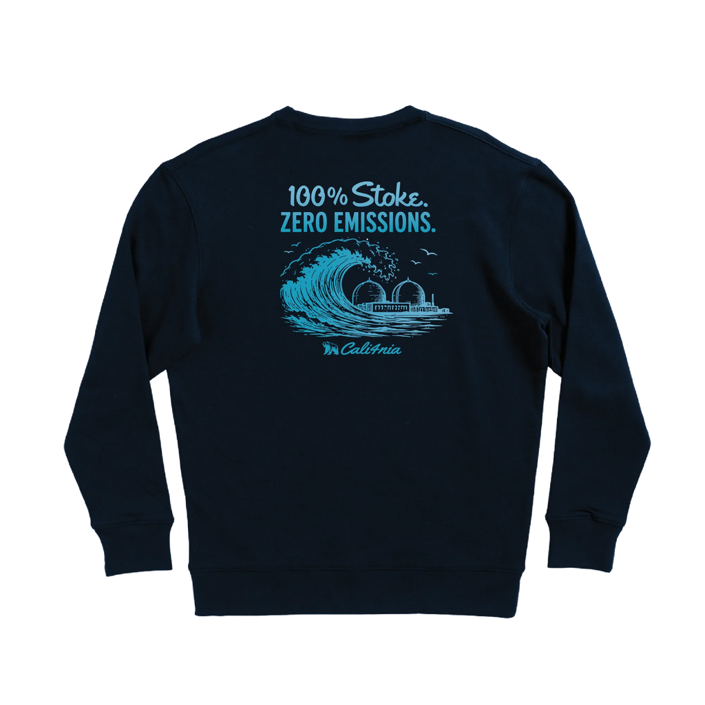 100% Stoke Crew Fleece — Navy (back)