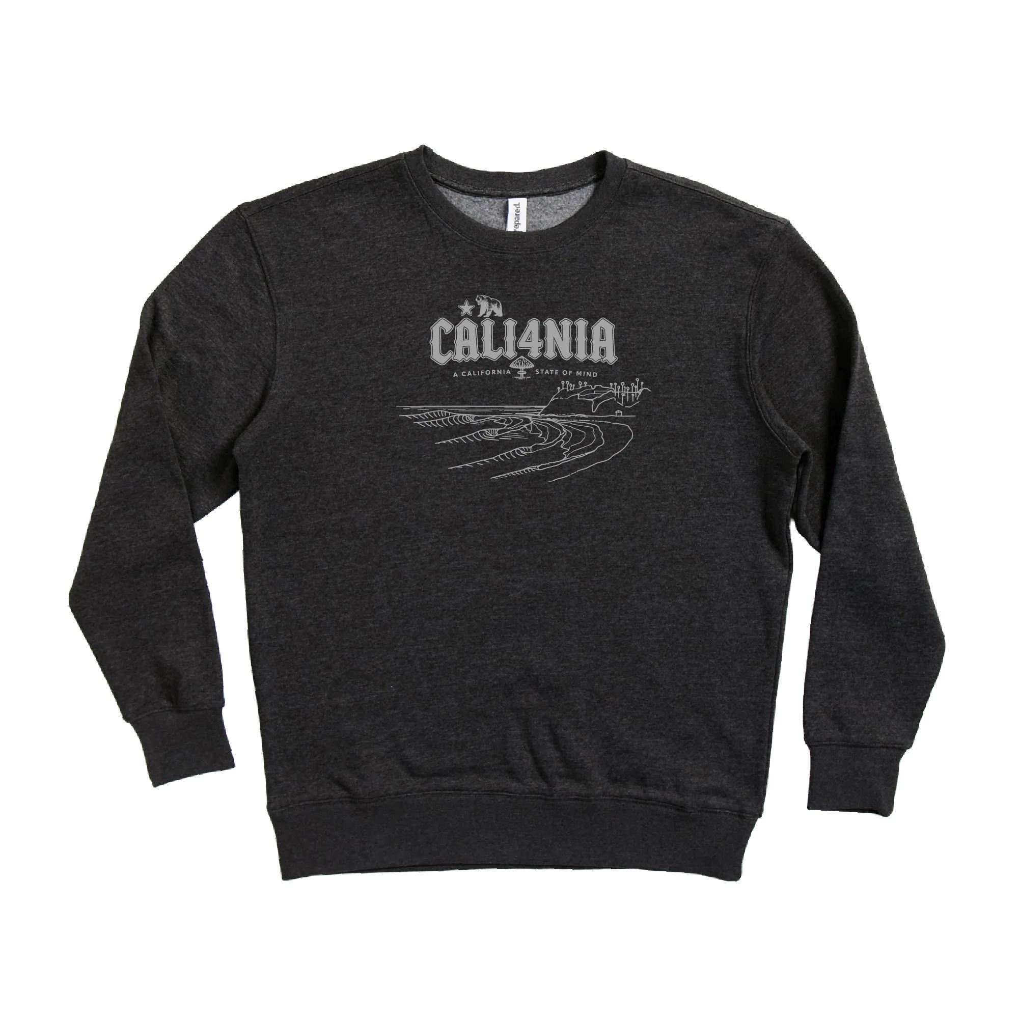 Down South Crew Fleece — Charcoal (front)