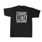 Straight Outta CALI4NIA Tee — Black (front)
