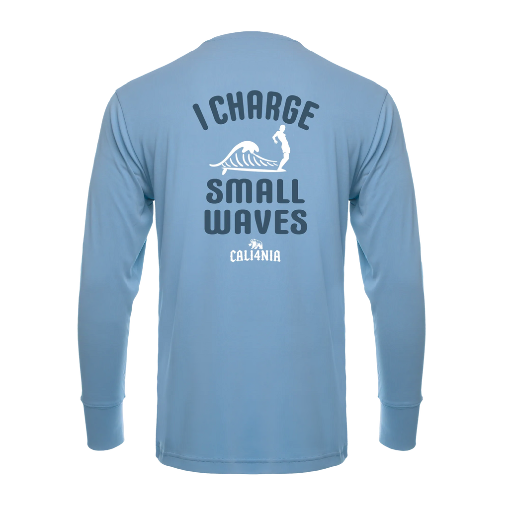 I Charge Small Waves Performance Crew — Lt Blue (back)